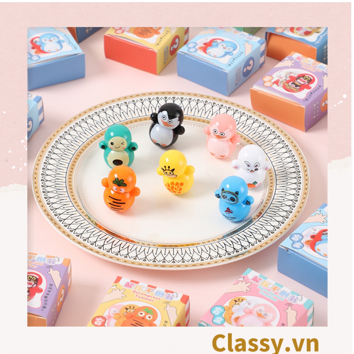 Đồ chơi lật đật Classy mô hình phi hành gia mini dễ thương giải tỏa căng thẳng PK1332