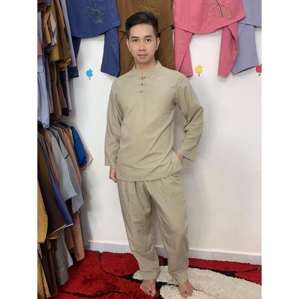 ĐỒ LAM ĐI CHÙA Combo 3 Nút Nam Dài Tay