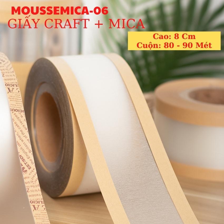 Cuộn Mica Cứng In Hình Bọc Bánh Mousse Quấn Thành Bánh Kem Trang Trí Cao 8cm