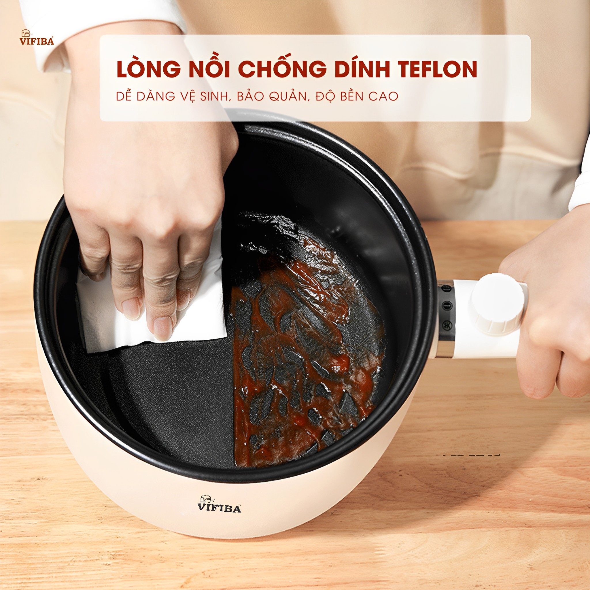 Nồi điện đa năng chống dính cao cấp, nồi lẩu điện mini 2IN1, chảo điện thông minh tiện lợi Homea2z công suất 600W