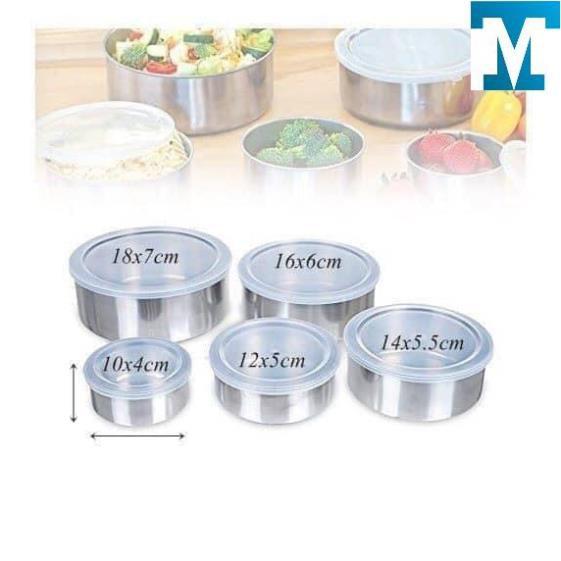 Bộ 5 bát inox đựng thực phẩm đủ kích thước siêu bền