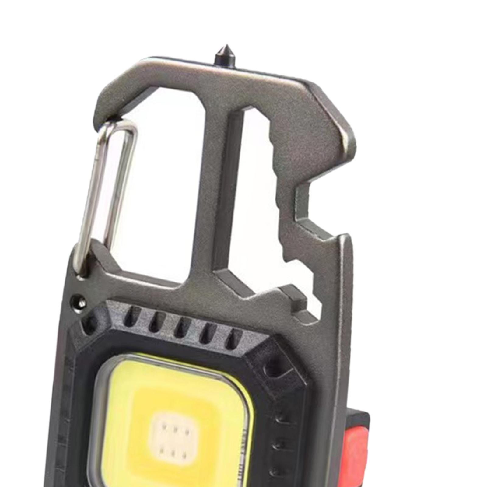 COB Keychain Flashlight Bottle Opener 3 Modes for Climbing Travel Fishing