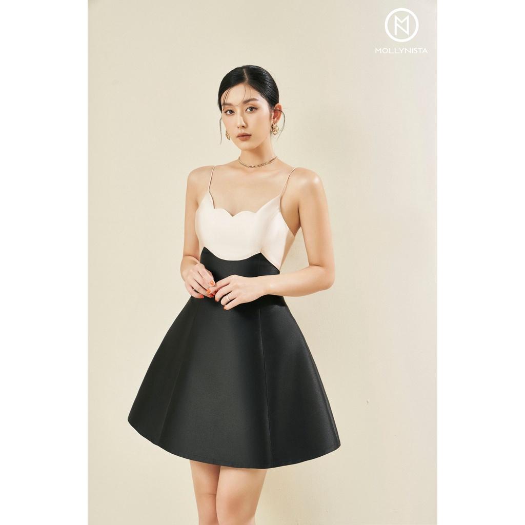 MOLLYNISTA - Đầm Riana taffeta cúp cánh hoa quyến rũ nữ tính tiểu thư thiết kế cao cấp