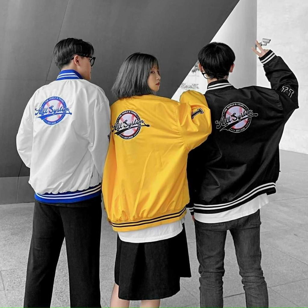 Áo khoác bomber dù HILL SYSTEM Unisex ulzzang nam nữ 2 lớp Jacket Bomber