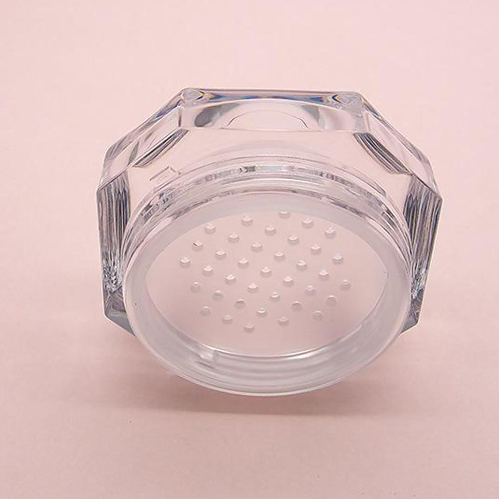 Capacity 8 ML 0.28 OZ Empty Reusable Plastic Loose Powder Compact Container DIY Makeup Powder Case with Sponge Powder Puff,and Sifter