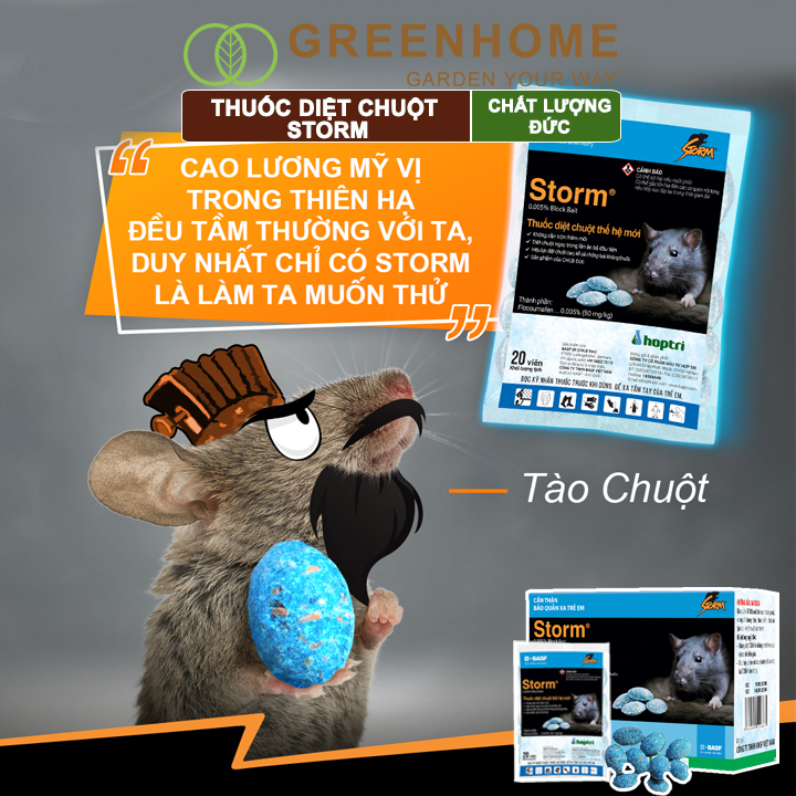 Thuốc diệt chuột sinh học Storm, hiệu quả, an toàn với người, vật nuôi |Greenhome