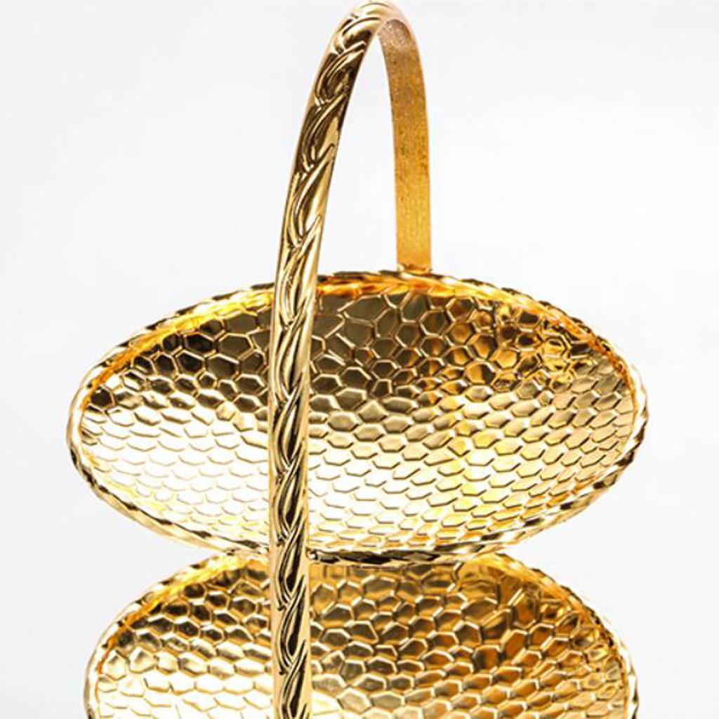 1/2/3 Tier Zinc Alloy Cake Stand Afternoon Tea Wedding Plate Party Tableware, Gold or Silver