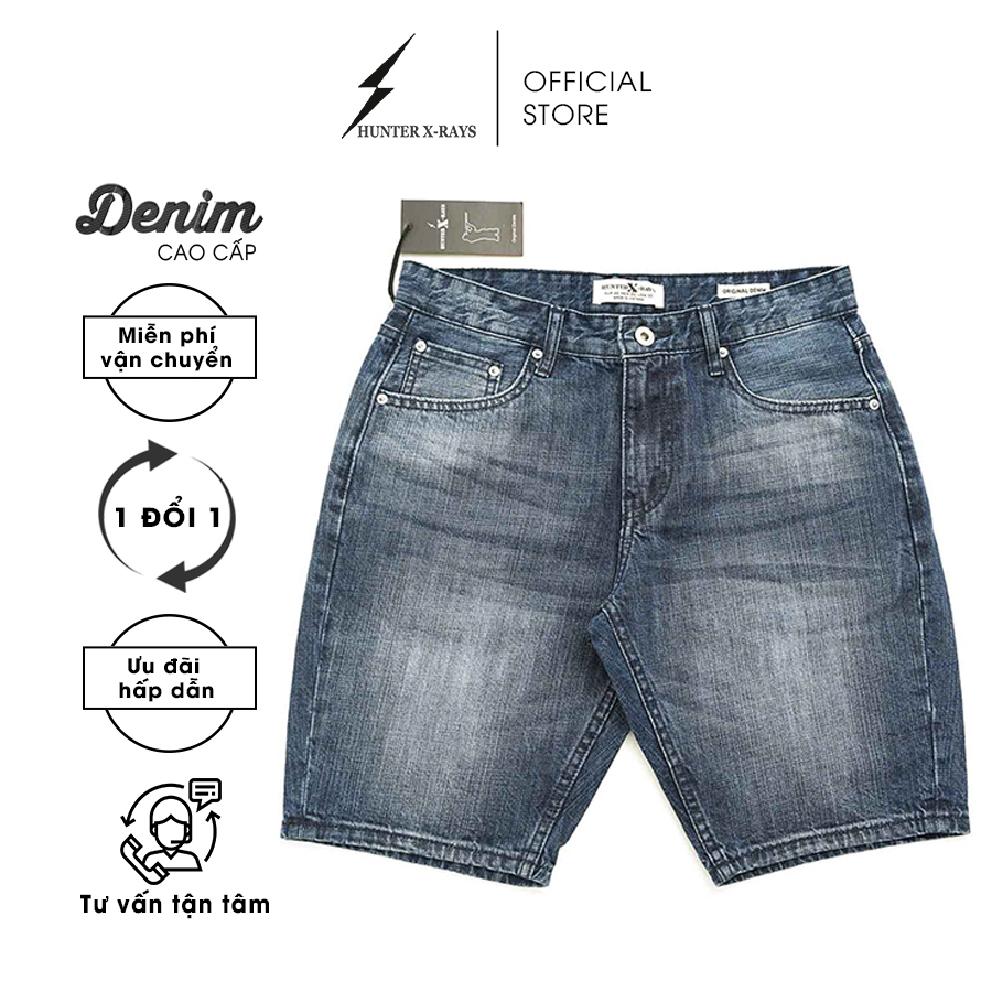 Quần Short Jeans Nam Form Slimfit Cotton Xanh – Hunter X-Rays S44