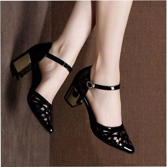 Giày mũi nhọn nữ cao cấp ROSATA ZA05 5p gót vuông - HÀNG VIỆT NAM - BKSTORE