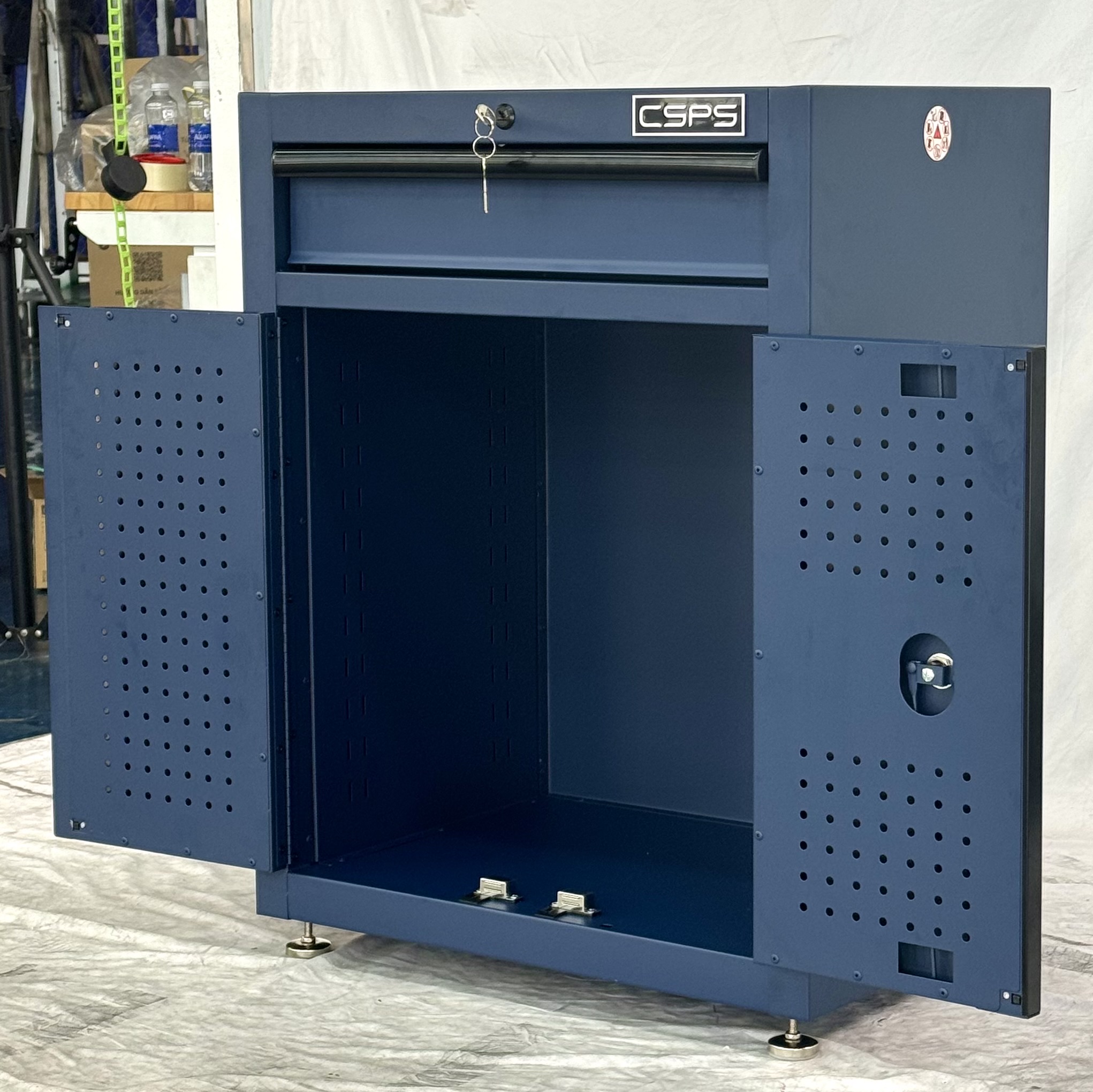 Tủ Dụng Cụ CSPS 61cm - 01 Hộc Kéo Màu Xanh Dương Chân Tăng Chỉnh