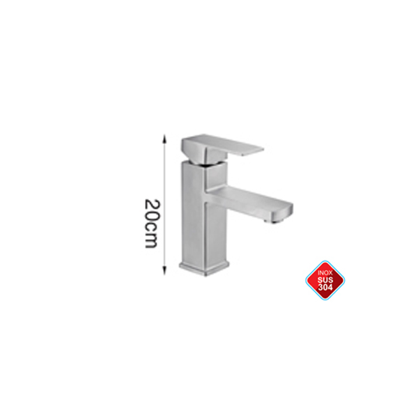 Vòi lavabo nóng lạnh cao 20 cm inox 304, vòi rửa mặt inox 304, 2015