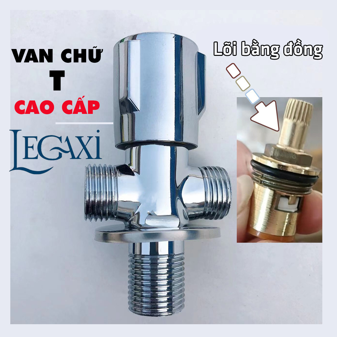 Van T Cầu, Van Chia Nước Bồn Cầu Vòi Xịt, Van Giảm Áp, Van Khóa Nước Inox Lõi Đồng Cao Cấp Nhà Tắm Nhà Bếp Legaxi