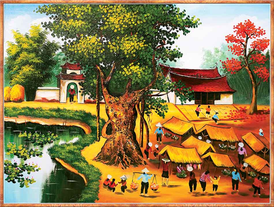 Tranh canvas treo tường làng quê Việt Nam - QVN025