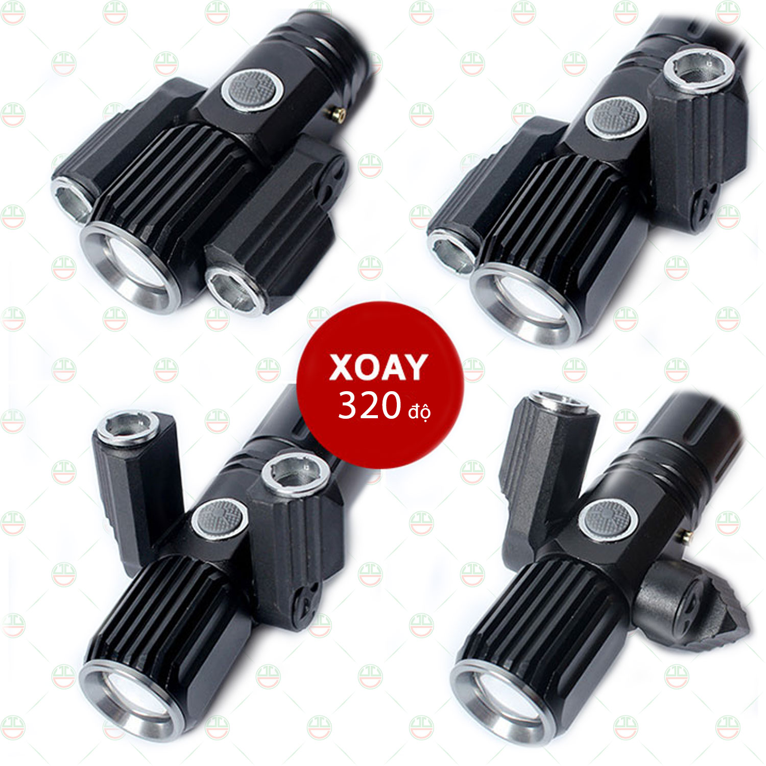 (Xịn sò) Đèn PIN 3 Đầu KhoNCC Hàng Chính Hãng - Tùy Chỉnh Góc Sáng Rộng Hơn - KLM-DP3D-X300 (Màu Đen)