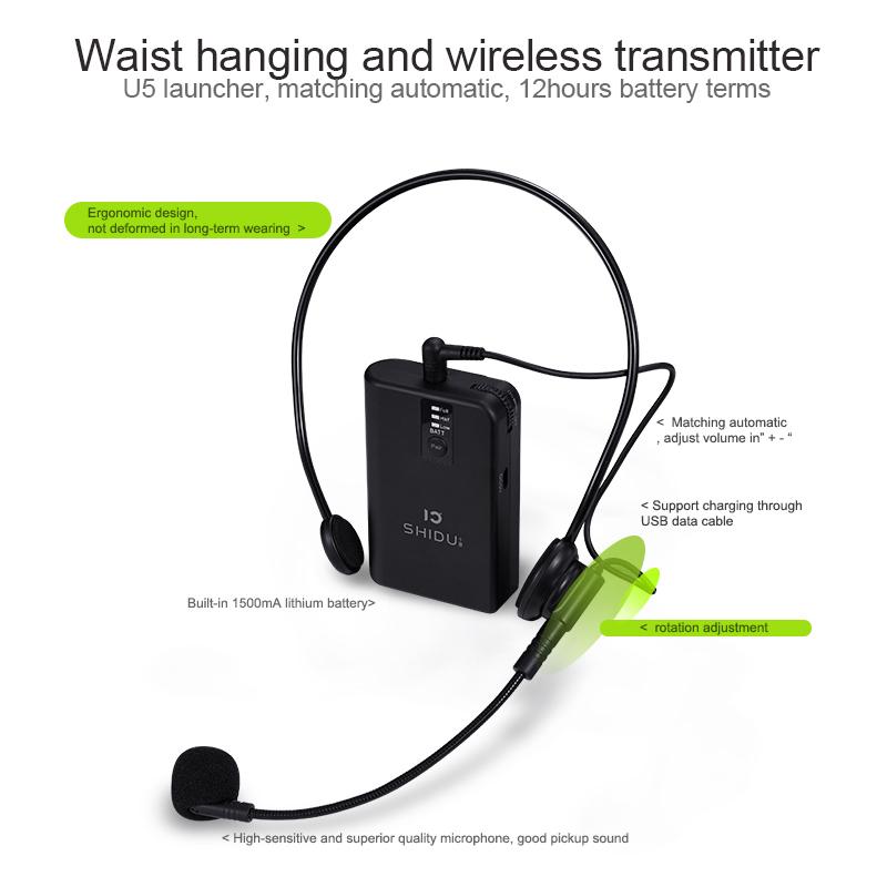 Shidu 25W Bộ Khuếch Đại Giọng Nói Mini Chống Nước Loa Âm Thanh USB Lautsprecher Với Micro Không Dây UHF Dành Cho Giáo Viên S92 Color: S92 EU Plug