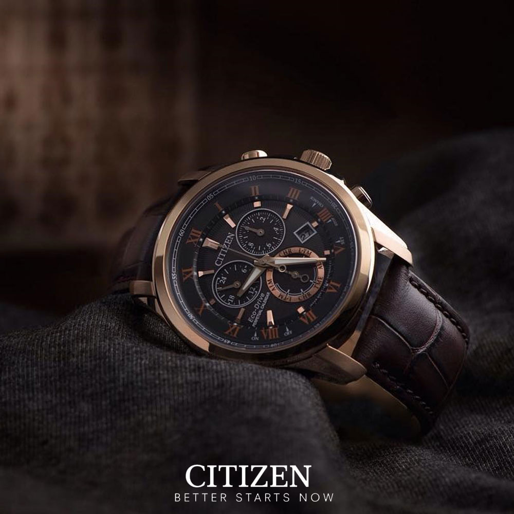 Đồng Hồ Citizen Nam Dây Da BL5542-07E - Mặt Đen (Sapphire)