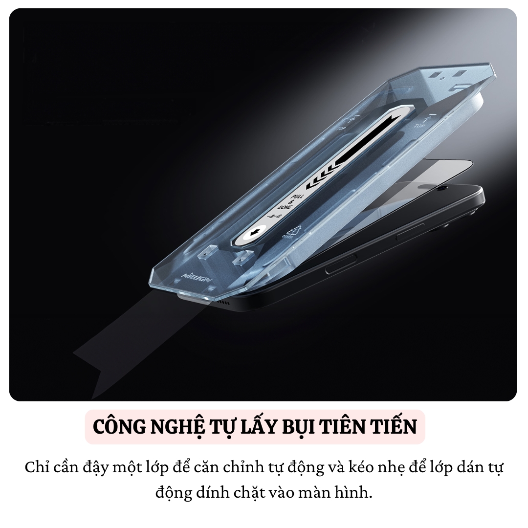 Cường lực Full viền kèm khung cho iPhone 16 Pro Max / 16 Pro hiệu Nillkin CP+ PRO Phủ Nano, vát cạnh 2.5D, lớp Olephobic - Hàng nhập khẩu