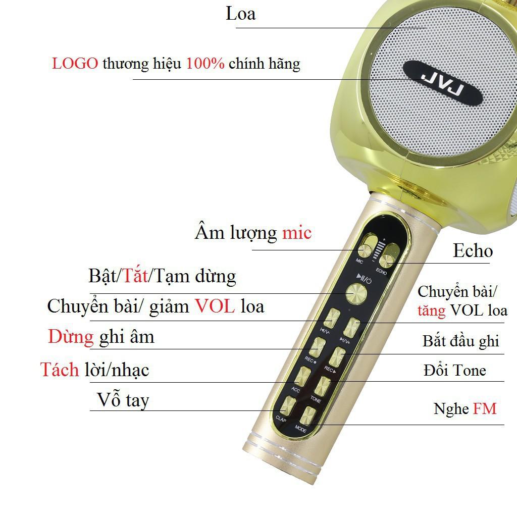 Micro Karaoke Bluetooth JVJ YS-90 Micro Hát Kèm Loa Kết Nối Thẻ Nhớ, USB Hỗ Trợ Ghi Âm