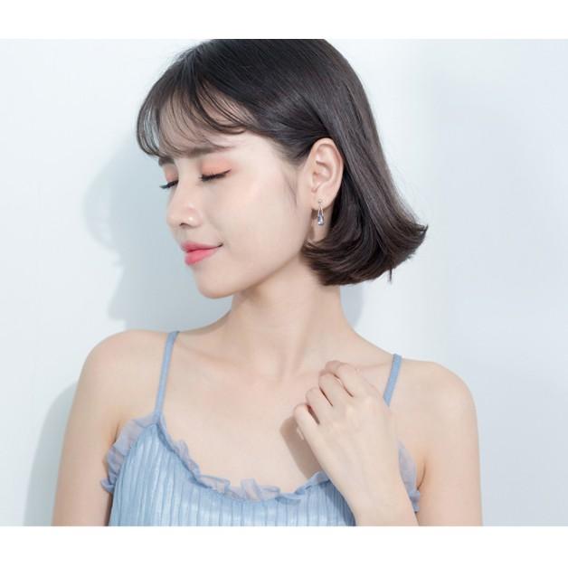 Khuyên tai bạc Ý s925 gắn đá ngọc xanh E9808 - AROCH Jewelry