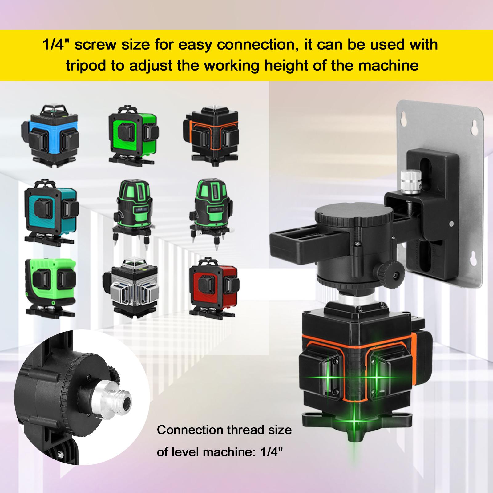 360 Degree Rotation 15°Tilt Angle Adjustable Laser Level Wall-mounted Bracket with Iron Board