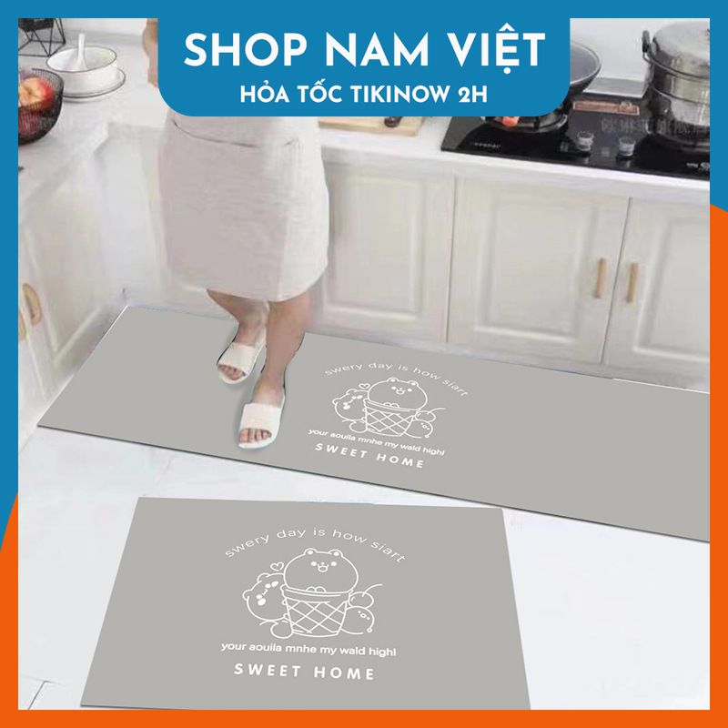 Thảm nhà bếp siêu thấm nước, chống trơn trượt tối giản hiện đại