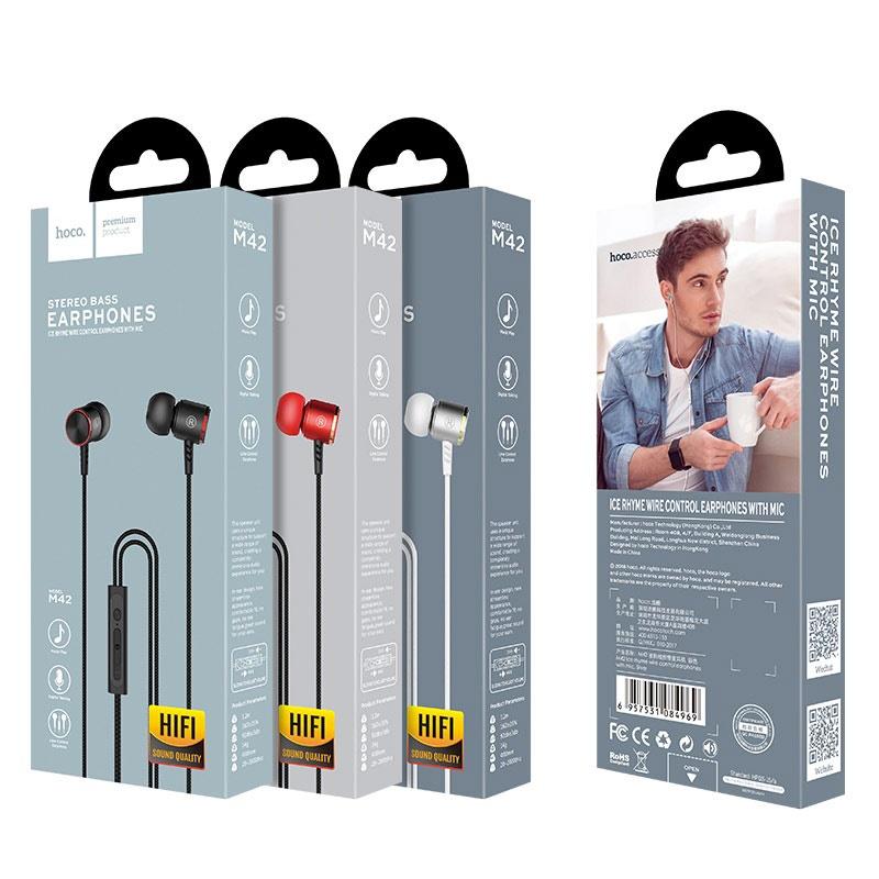 Tai Nghe HiFi Có Mic 3.5mm - Hoco M42 - Âm Thanh Trung Thực, Tự Nhiên, Sống Động Cho iPhone, Android, Samsung, Xiaomi, Oppo,... - Hàng Chính Hãng