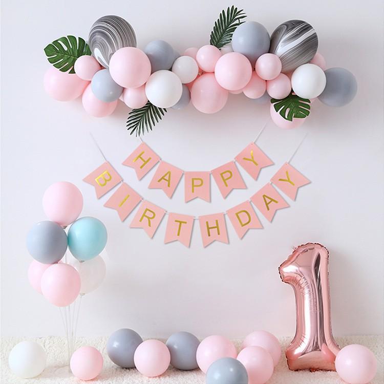 Combo set bong bóng bay trang trí tiệc sinh nhật happy birthday cho bé trai, bé gái nhiều mẫu đủ đồ phụ kiện TH01