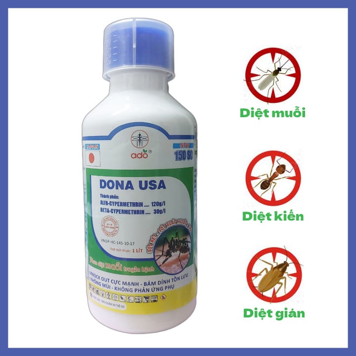 Thuốc xử lý muỗi, côn trùng tồn lưu DONA 150SC- chai 1000ml