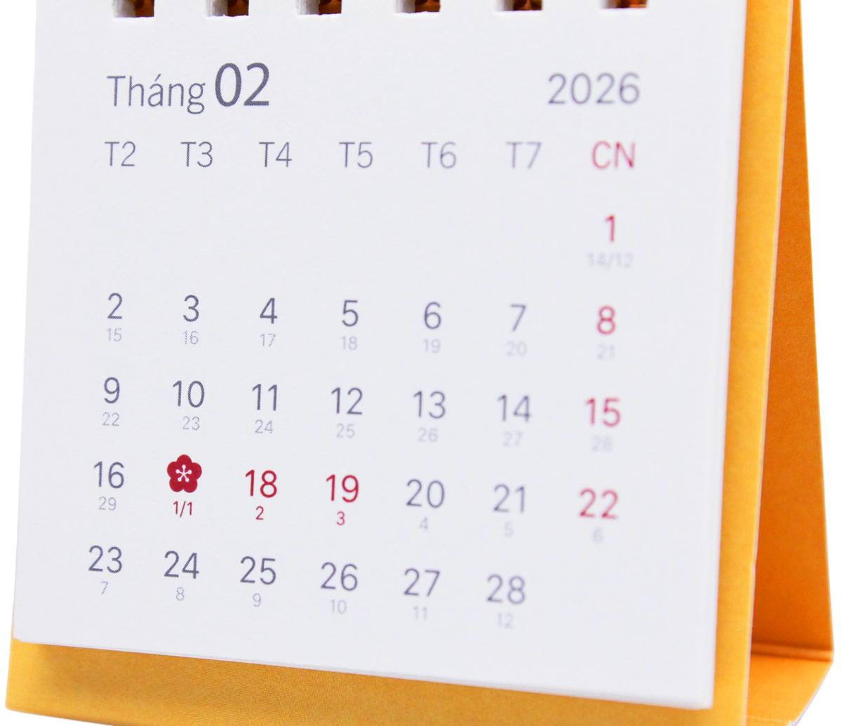 Lịch Bàn Teen Mini 2026 - Size XS - Linh Lan - Mẫu 5