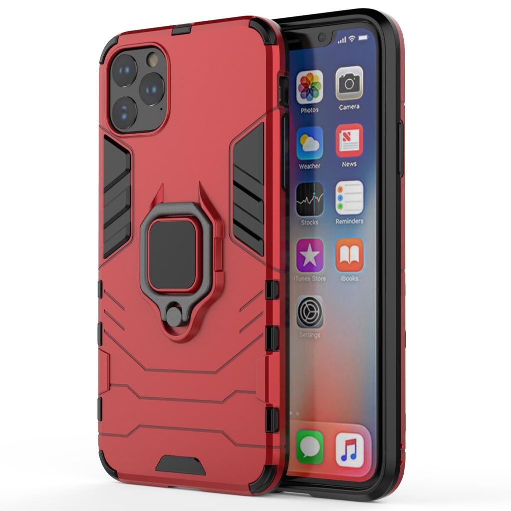 Ốp lưng cho iPhone 11 Pro Max iron man chống sốc kèm nhẫn xoay chống xem video bảo vệ camera