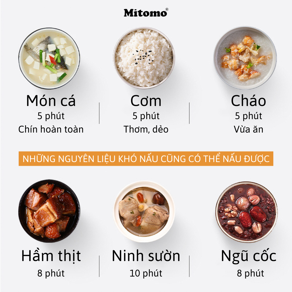 Nồi áp suất inox đáy từ cao cấp Mitomo 304AEU, nấu trên mọi loại bếp - Hàng chính hãng bảo hành 12 tháng