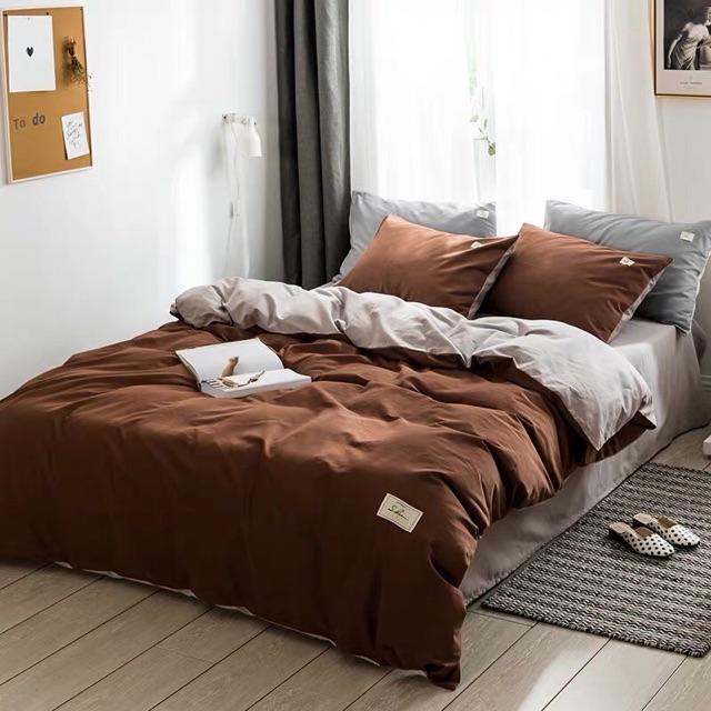 Set Cotton TiCi Nhập Khẩu 4 Món Cao Cấp Màu Nâu Đất
