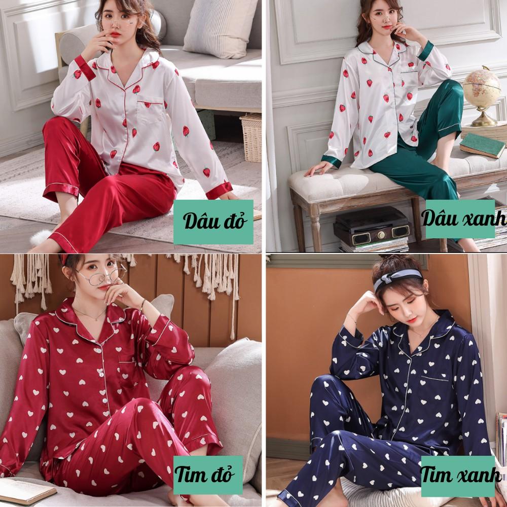 Đồ Ngủ Pijama Nữ Lụa Dài Chất Satin Đẹp (Ảnh + Video thật)