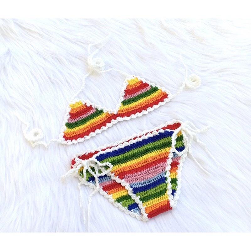 ĐỒ BƠI CHO BÉ, BIKINI CẦU VỒNG BÉ GÁI ️