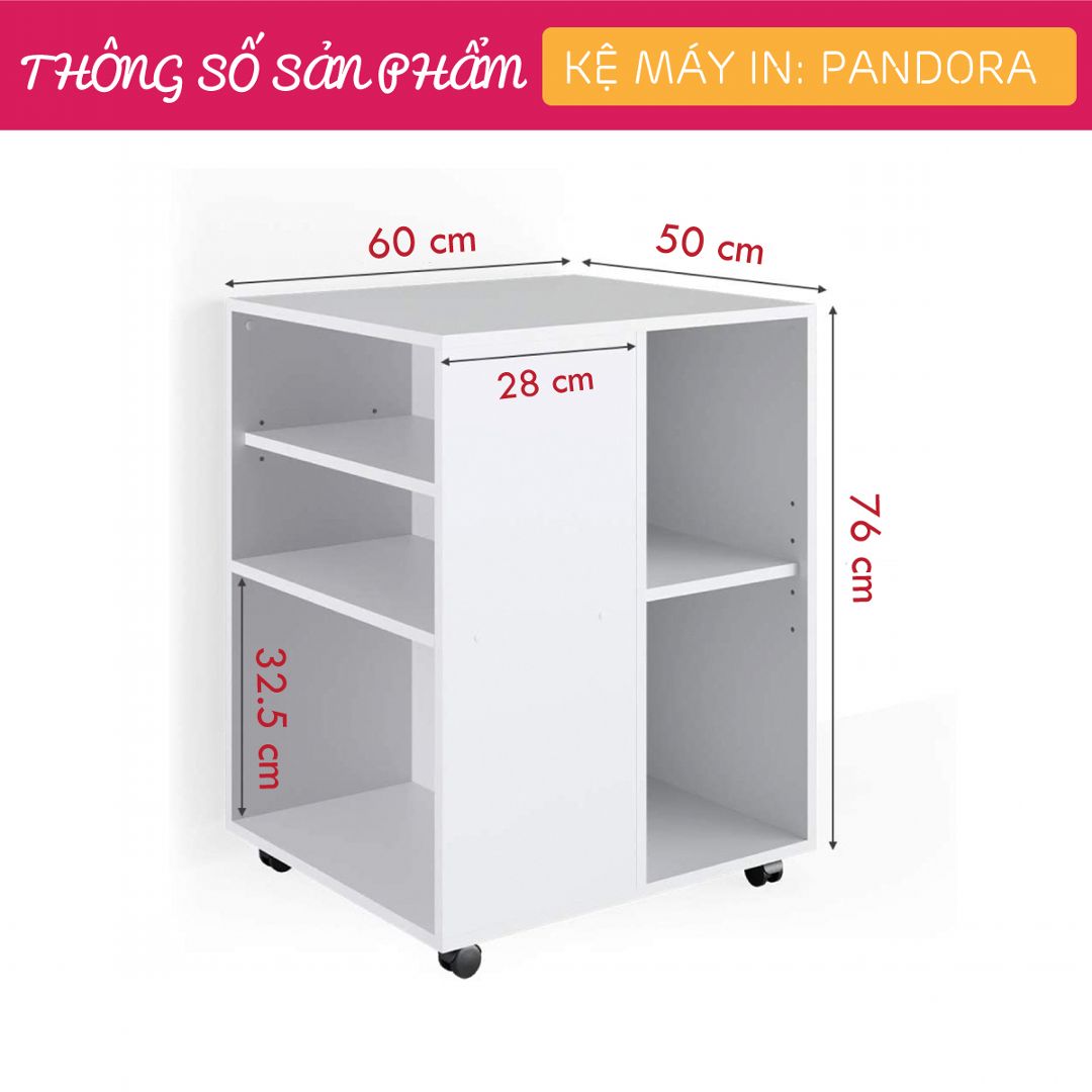 Kệ để máy in gỗ hiện đại SMLIFE Pandora | Gỗ MDF dày 17mm chống ẩm | D60xR50xC76cm