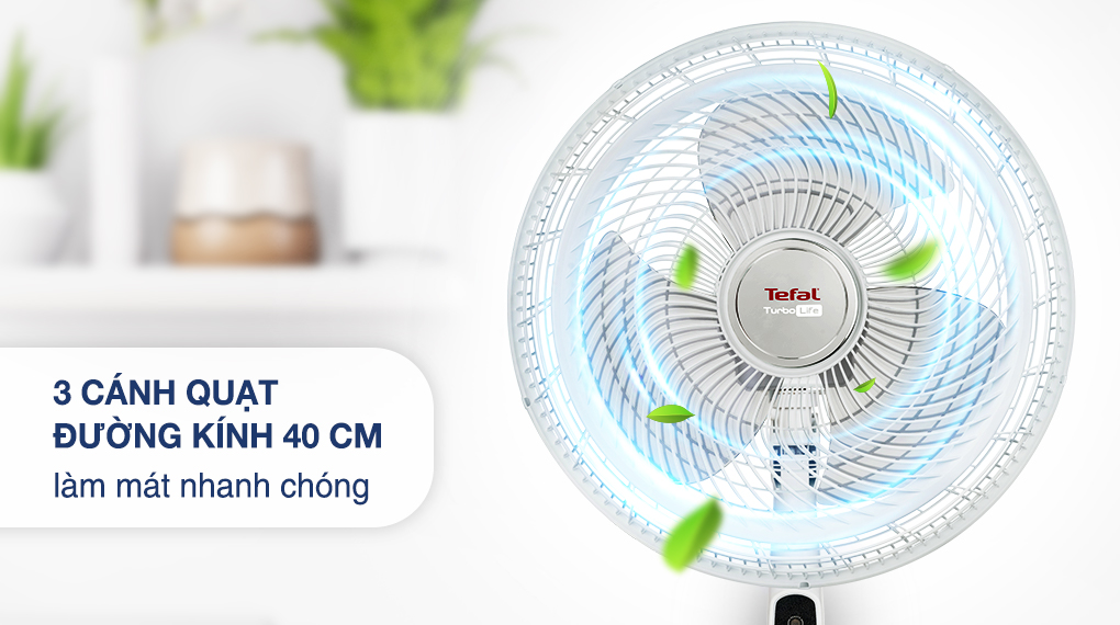 Quạt đứng Tefal VH659690 - Có Remote - Loại motor Bạc thau - 3 cánh quạt - Công suất 55W - Công nghệ Pháp - Hàng chính hãng