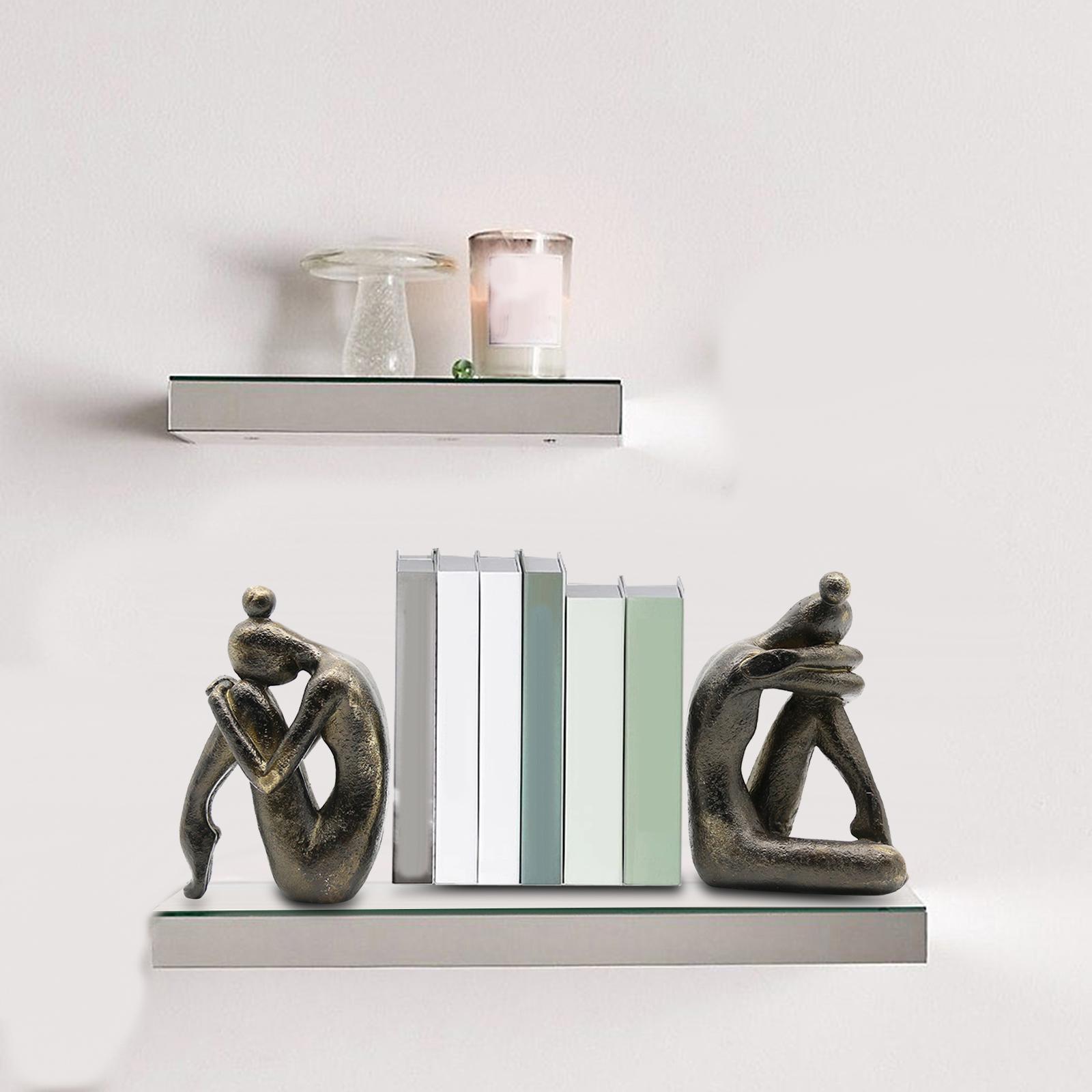 Thinker Bookends Figurine Bookend Decorative Bookends Desk Living Room Modern Home Female Book Stand Holder Resin Book Ends Book Stopper