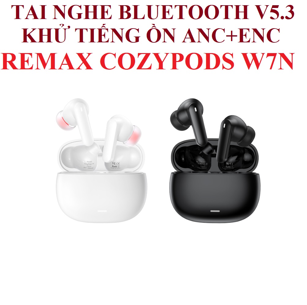 Tai nghe không dây bluetooth V5.3 công nghệ khử ồn kép Remax CozyPods W7N _ Hàng chính hãng