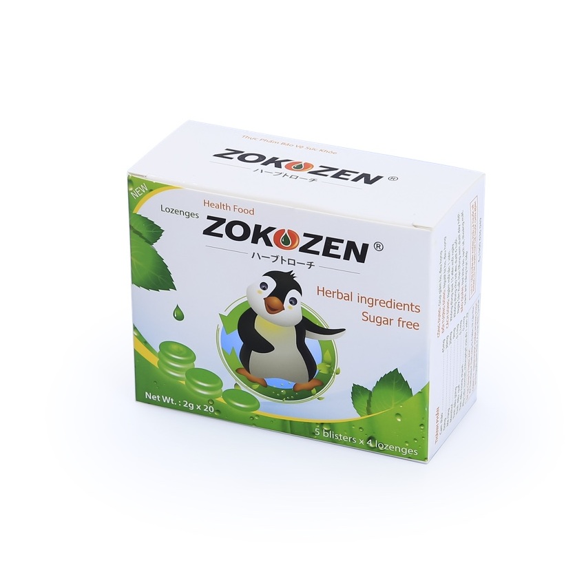 Combo 6 hộp Thực phẩm bảo vệ sức khỏe Thảo dược trị ho Viên Ngậm Zokozen