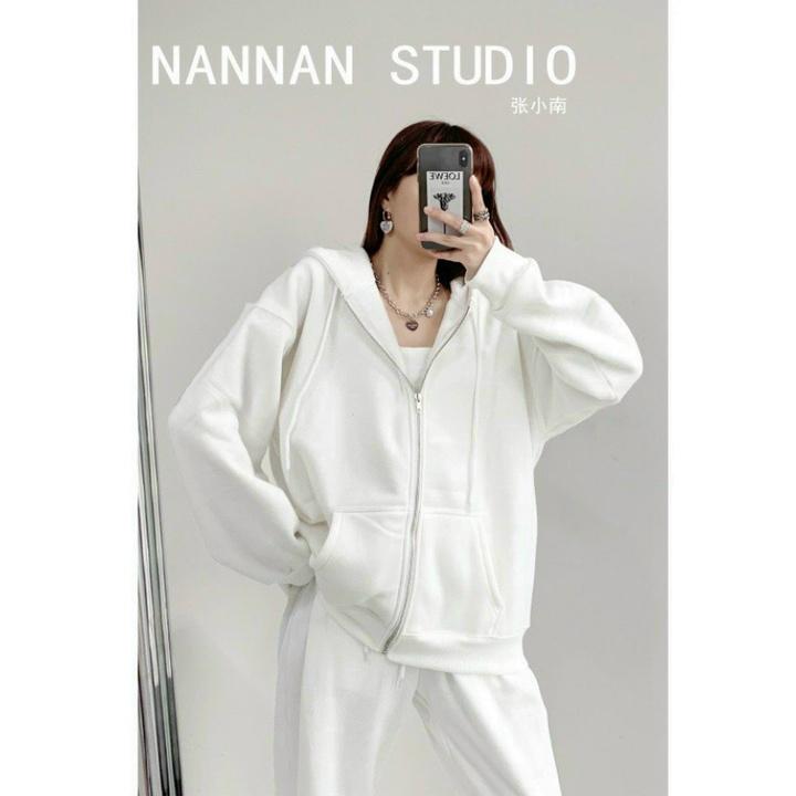 Áo khoác nỉ nam nữ form rộng đi học có dây kéo áo hoodie nữ form rộng có dây kéo