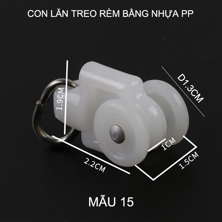 20 Con lăn treo rèm bằng nhựa PP, có nhiều kích cỡ cho khách lựa chọn