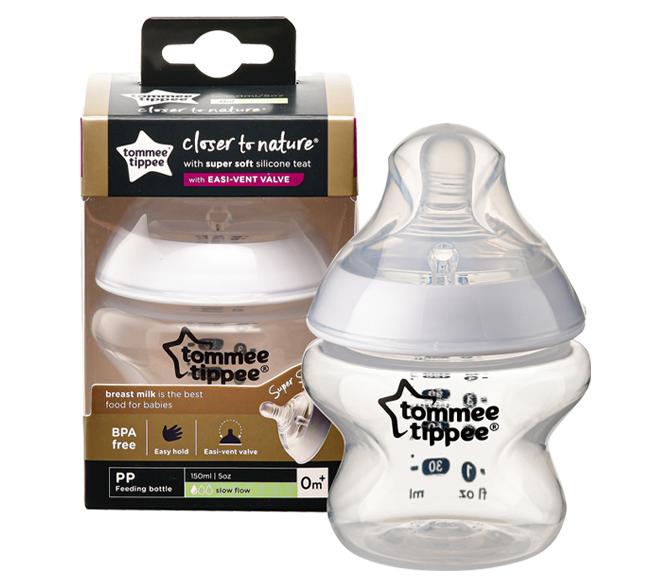 COMBO Ty Ngậm Silicon Siêu Nhẹ Cho Bé Tommee Tippee Ultra Light 0-6m &amp; Bình Sữa Ty Siêu Mềm Tommee Tippee 150ml