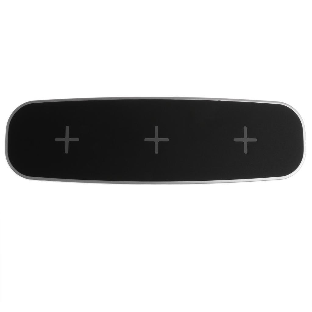 Multifunction Wireless Charger Triple Stand Fast Charging Pad Black