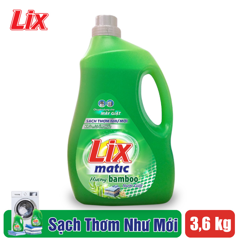 COMBO 2 chai nước giặt Lix matic hương Bamboo (2 chai x 3.6kg) N2601 - Dùng cho máy giặt cửa trước