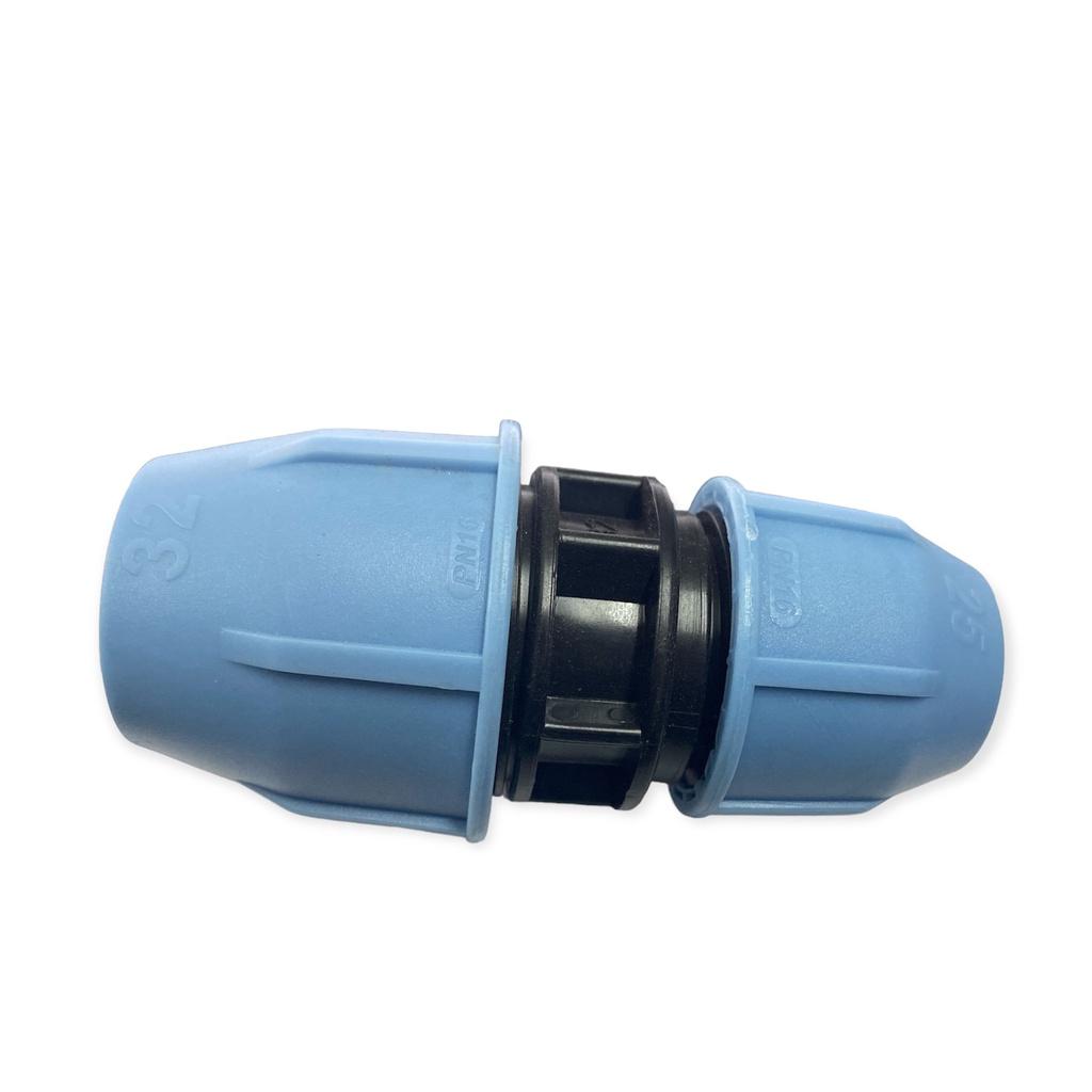 Phụ kiện măng sông ống HDPE 32mm, Không Cần Hàn - Nối ren ngoài 34/32