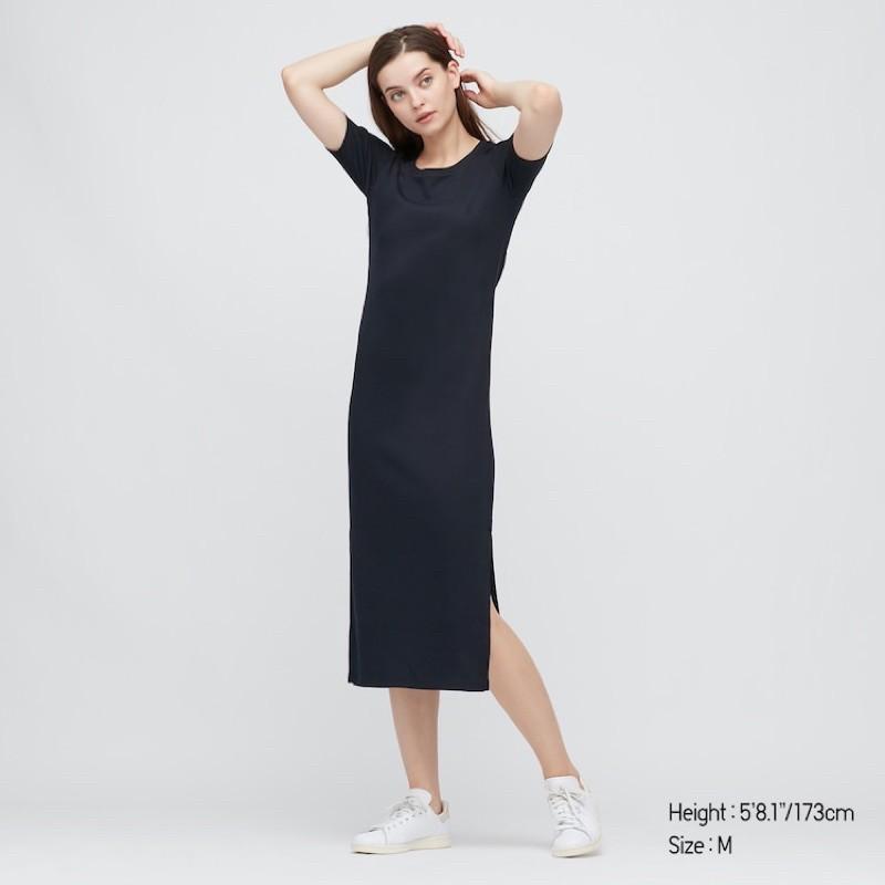 Đầm midi thun gân xuất nhật