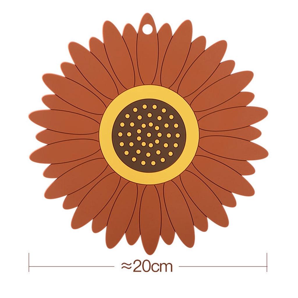 Silicone Dining Table Placemat Coaster Cup Sunflower Table Mat Cup Mat Bowl Mat Antiscalding Silicone Placemat Tableware