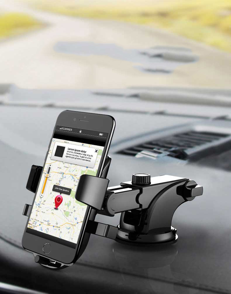Giá đỡ kẹp điện thoại xe hơi ô tô xoay 360 độ đế hít chân không cực chắc chắn