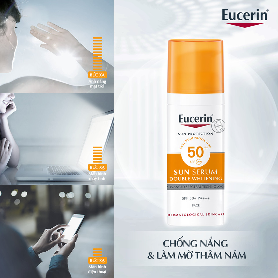 Kem chống nắng dưỡng trắng da Eucerin Sun Serum Spotless Brightening SPF50+ 50ml (Nhập khẩu)