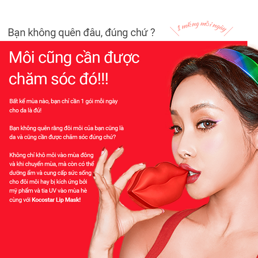 Mặt nạ môi chiết xuất hoa hồng Kocostar Rose Lip Mask